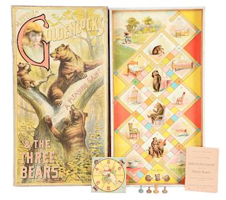 Early McLoughlin Bros. Little Golden Locks & Three Bears Board Game. 