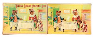 Early Milton Bradley Three Bears Puzzle Box. 