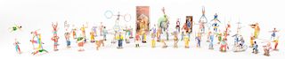 Lot Of 9: Contemporary C.B.G. Minot French Figural Circus Set In Boxes. 
