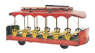 Early American Pressed Steel Summer Trolley. 