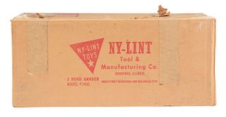 Pressed Steel NY-Lint Road Grader Toy In Box.