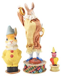 Lot Of 3: Rabbit Candy Containers And Figure.