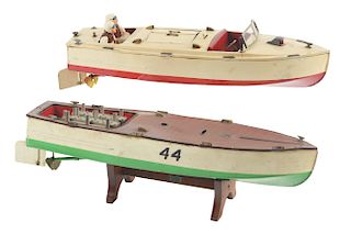 Lot Of 2: Lionel Pressed Steel Clockwork Boats. 
