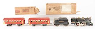 Lot Of 4: Lionel No. 384 E Engine, Tender & Passenger Cars Two With Boxes. 