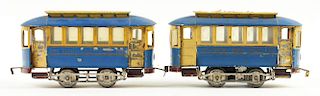 Lot of 2: Lionel No. 100 Electric Rapid Transit Trolley & Trailer.