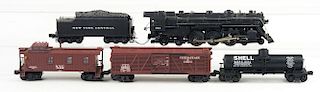 Lot Of 5: Lionel 783 Hudson Locomotive with Appropriate Freight Cars With Two Boxes. 