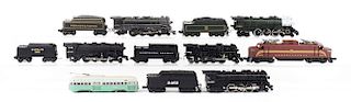 Lot Of 11: Lionel Locomotives Two With Boxes & Corgi Bus. 