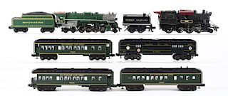 Lot Of 8: Lionel Western Maryland Camelback, B&O Passenger Cars, & Southern Crescent Locomotive.