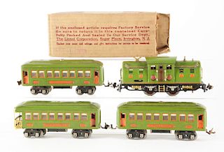 Lot Of 4: Green & Orange Lionel Trains With One Box. 
