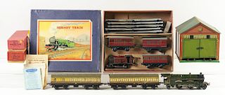 Lot Of 5: Hornby Tin Train Garage And Hornby Trains Sets. 