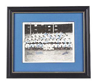 Framed 1952 New York Yankees Reunion Team Signed Photograph.