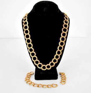 Bulgari 18K Gold Link Necklace & Bracelet