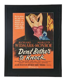 Large Original Marilyn Monroe Don't Brother To Knock Movie Poster. 