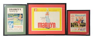 Lot Of 3: Marilyn Monroe Framed Movie Items.