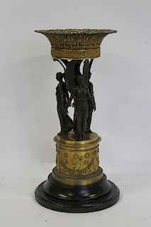 CHIBOUT. Empire Patinated and Gilt Bronze Figural
