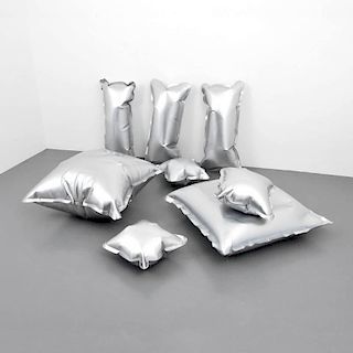 Set of 8 Large Metal Pop Art Pillows