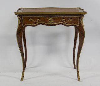 19th Century Bronze Mounted Leathertop Table with