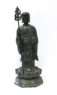 Japanese Bronze Figure of a Zen Monk.