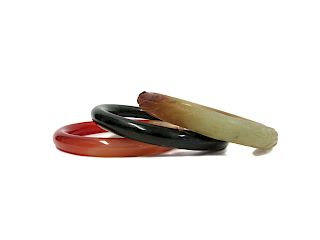 Spinach Jade Bangle together with Agate and