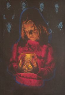 John Valadez, Untitled (Girl with Candle), c. 1990