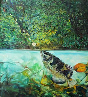 John Valadez, Untitled (Fish), c. 1980