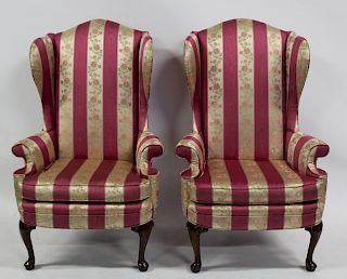 Daniel Jones, NY. Signed Pair of Wing Back Chairs.