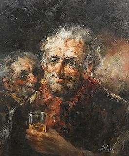 Americo Makk, (American, b. 1927), Untitled- Old Man Drinking