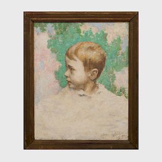 Georges Le Serrec de Kervily (1883-?):  Portrait of a Boy