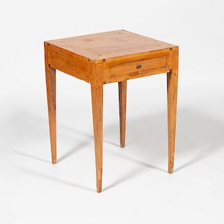 Italian Neoclassical Bleached Walnut and Fruitwood Parquetry Side Table