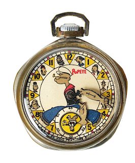 Scarce Version of Popeye Character Pocket Watch. 