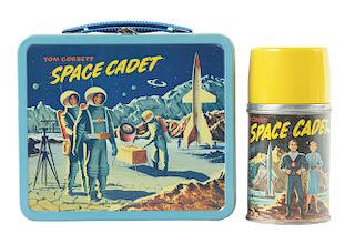 Aladdin Pressed Steel Lithographed Tom Corbett Space Cadet Lunchbox.