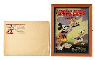 Scarce Pre-War Walt Disney Mickey Mouse Merchandise Catalog with Envelope.