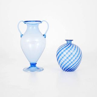 Soffiati Handled Vase & Murano Vase