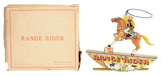 Marx Tin Litho Wind Up Range Rider In Box. 