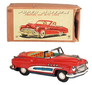 Japanese Tin Litho Friction Super Buick Toy In Box. 