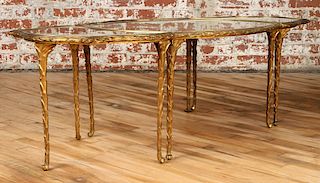 RARE BAGUES GILT BRONZE MIRRORED COFFEE TABLE