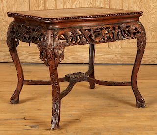 CARVED CHINESE ROSEWOOD OCCASIONAL TABLE C.1930