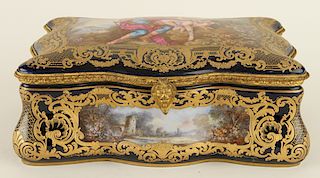 LATE 19TH C FRENCH SEVRES PORCELAIN CASKET MARKED