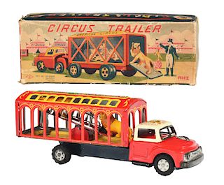 Tin Litho Friction Circus Menagerie Truck.