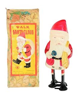 Tin, Celluloid and Lead Walking Santa Claus.