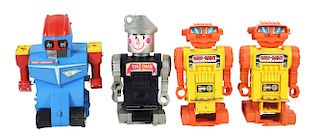 Lot Of 4: American Made Plastic Robot Toys in Boxes.