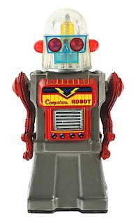 Japanese Battery Operated Tin Litho Cragstan Robot. 
