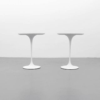 Eero Saarinen "Tulip" Occasional Tables, Pair