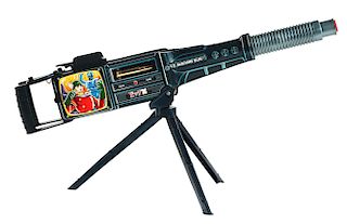 Tin Litho Battery Operated Big-X Machine Gun.