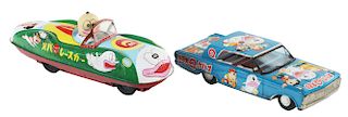 Lot of 2: Tin Litho Friction Oba-Q Ghost Cars.