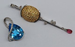 JEWELRY. 14kt Gold, Diamond, and Colored Gem