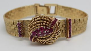 JEWELRY. Audemars Piguet 14kt Gold and Ruby