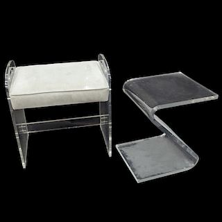 Lucite Bench and Stand