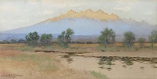 Charles Partridge Adams, (American, 1858-1942), Sierra Blanca from the La Jara River, San Luis Valley, Colorado
