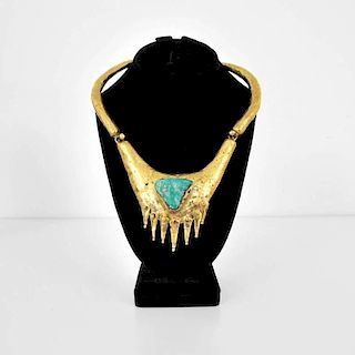 Pal Kepenyes Brutalist Necklace with Turquoise